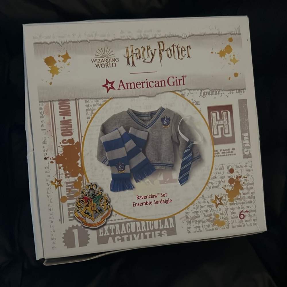 Ravenclaw sweater, tie and scarf for American Girl doll.